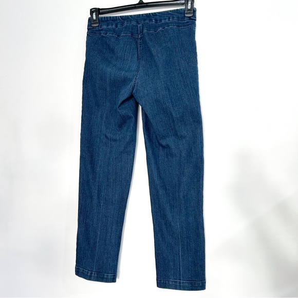 Multiples Slim-Sation Denim Tummy Control Mid-Rise Straight Ankle Crop Blue Jean - Picture 4 of 6